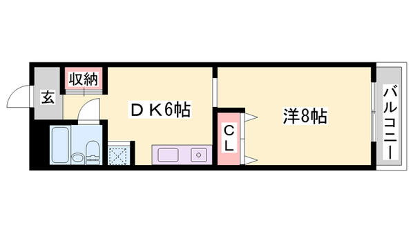 西新町駅 徒歩6分 3階の物件間取画像